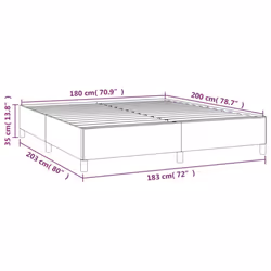 vidaXL Bed Frame Mattress Foundation Bedroom Upholstered Bed Bedstead Velvet - dark grey, 35 cm/ 6ft super king size