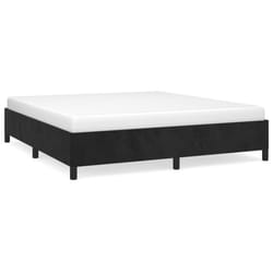vidaXL Bed Frame Mattress Foundation Bedroom Upholstered Bed Bedstead Velvet - black, 35 cm/ 6ft super king size