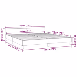 vidaXL Bed Frame with Headboard Bedroom Upholstered Bed Bedstead Faux Leather - white, 6ft super king size