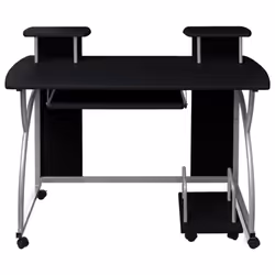 vidaXL Mobile Computer Desk Pull Out Tray Finish Table Multi Colours/Sizes - Black - Additional view 2