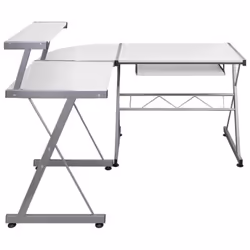 vidaXL Computer Desk Furniture Multi Colours 132x112x99 cm/139x115x100 cm - White - Additional view 2