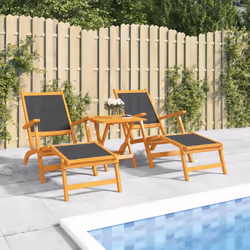 VidaXL 3120442 outdoor chair Terrace Acacia wood, Fabric