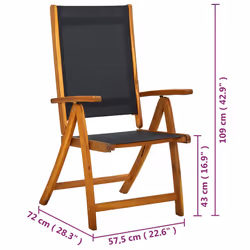 VidaXL 3120455 outdoor chair Terrace Acacia wood, Fabric - Additional view 7