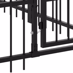 vidaXL Dog Kennel Black 193.5x97x100 cm Steel Dog Crate Cage Puppy Enclosure - Additional view 5