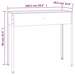 vidaXL Garden Planter Anthracite 100.5x40.5x90 cm Galvanised Steel Raised Bed