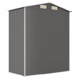 vidaXL Garden Shed Galvanised Steel Outdoor Tool Storage Patio Lawn Tool Shed - Light grey - Additional view 4