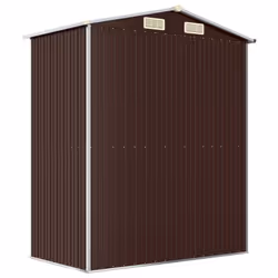 vidaXL Garden Shed Galvanised Steel Outdoor Tool Storage Patio Lawn Tool Shed - Dark brown - Additional view 4