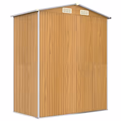 vidaXL Garden Shed Light Brown Galvanised Steel Outdoor Tool Storage Tool Shed - Additional view 4