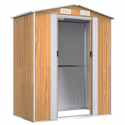 vidaXL Garden Shed Light Brown Galvanised Steel Outdoor Tool Storage Tool Shed - Additional view 5