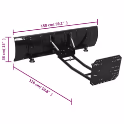 vidaXL Snow Plough for ATV Outdoor Snow Blower Shovel Removal Multi Sizes - 150 x 38 cm - Additional view 9