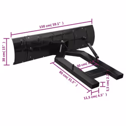 vidaXL Snow Plough for Forklift Snow Blower Shovel Blade 150x38 cm/200x48 cm - 150 x 38 cm