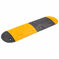 vidaXL Speed Hump Yellow and Black Rubber Signage Calming Bump Multi Sizes - 129 x 32.5 x 4 cm