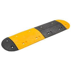 vidaXL Speed Hump Yellow and Black Rubber Signage Calming Bump Multi Sizes - 129 x 32.5 x 4 cm
