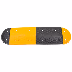 vidaXL Speed Hump Yellow and Black Rubber Signage Calming Bump Multi Sizes - 129 x 32.5 x 4 cm