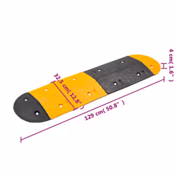 vidaXL Speed Hump Yellow and Black Rubber Signage Calming Bump Multi Sizes - 129 x 32.5 x 4 cm