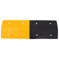 vidaXL Speed Hump Yellow and Black 97x32.5x4 cm Rubber Traffic Calming Bump