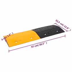 vidaXL Speed Hump Yellow and Black 97x32.5x4 cm Rubber Traffic Calming Bump