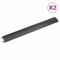 vidaXL 2/4x Cable Protector Ramps Cover Ramp Road Traffic Signs Black/Yellow - black