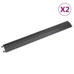 vidaXL 2/4x Cable Protector Ramps Cover Ramp Road Traffic Signs Black/Yellow - black
