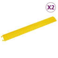 vidaXL 2/4x Cable Protector Ramps Cover Ramp Road Traffic Signs Black/Yellow - yellow
