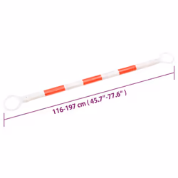 vidaXL 10x Retractable Traffic Cone Bars ABS 116-197 cm Retractable Cone Bar