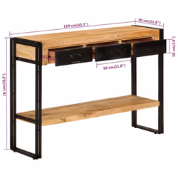 vidaXL Console Table Hallway Accent Couch Table Side Coffee Tea End Table - solid mango wood - Additional view 6