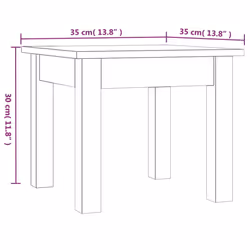 ) vidaXL Coffee Table Hallway Side End Table Tea Accent Table Solid Wood Pine - White, 35 x 35 x 30 cm (L x W x H
