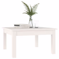 ) vidaXL Coffee Table Hallway Side End Table Tea Accent Table Solid Wood Pine - White, 55 x 55 x 30 cm (L x W x H - Additional view 6