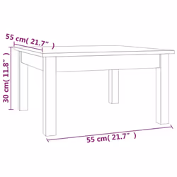 ) vidaXL Coffee Table Hallway Side End Table Tea Accent Table Solid Wood Pine - White, 55 x 55 x 30 cm (L x W x H - Additional view 7