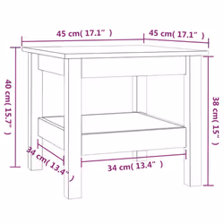 ) vidaXL Coffee Table Dining Table Centre Accent Tea End Table Solid Wood Pine - Brown, 45 x 45 x 40 cm (L x W x H - Additional view 7
