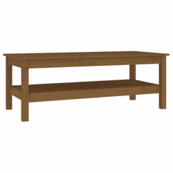 ) vidaXL Coffee Table Dining Table Centre Accent Tea End Table Solid Wood Pine - Honey brown, 110 x 50 x 40 cm (L x W x H - Additional view 2