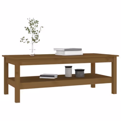 ) vidaXL Coffee Table Dining Table Centre Accent Tea End Table Solid Wood Pine - Honey brown, 110 x 50 x 40 cm (L x W x H - Additional view 6