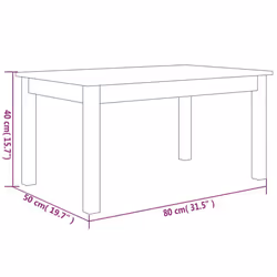 ) vidaXL Coffee Table Hallway Side End Table Tea Accent Table Solid Wood Pine - White, 80 x 50 x 40 cm (L x W x H - Additional view 4