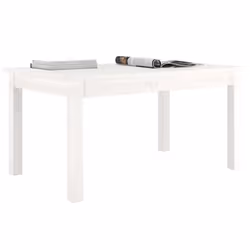 ) vidaXL Coffee Table Hallway Side End Table Tea Accent Table Solid Wood Pine - White, 80 x 50 x 40 cm (L x W x H - Additional view 6