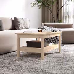 ) vidaXL Coffee Table Dining Table Centre Accent Tea End Table Solid Wood Pine - Brown, 80 x 50 x 40 cm (L x W x H - Additional view 5