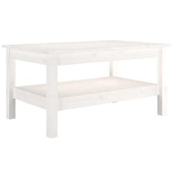 ) vidaXL Coffee Table Dining Table Centre Accent Tea End Table Solid Wood Pine - White, 80 x 50 x 40 cm (L x W x H