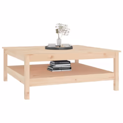 ) vidaXL Coffee Table Dining Table Centre Accent Tea End Table Solid Wood Pine - Brown, 100 x 100 x 40 cm (L x W x H - Additional view 4