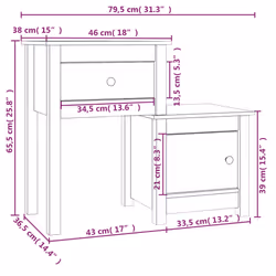 VidaXL 814539 nightstand/bedside table - Additional view 7