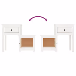 VidaXL 814541 nightstand/bedside table White - Additional view 5