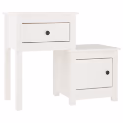 VidaXL 814542, White, Pinewood, 795 mm, 380 mm, 655 mm, 2 pc(s)