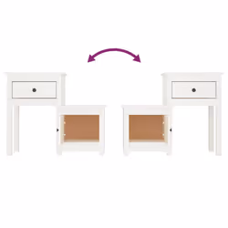 VidaXL 814542 nightstand/bedside table White - Additional view 5