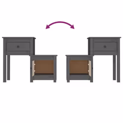VidaXL 814543 nightstand/bedside table Grey - Additional view 5