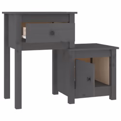 VidaXL 814544 nightstand/bedside table Grey - Additional view 4