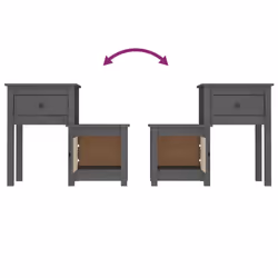 VidaXL 814544 nightstand/bedside table Grey - Additional view 6