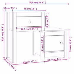 VidaXL 814545 nightstand/bedside table Brown - Additional view 7