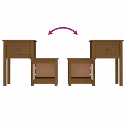 VidaXL 814546 nightstand/bedside table Brown - Additional view 6