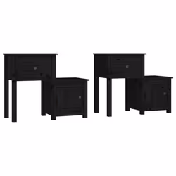 VidaXL 814548, Black, Pinewood, 795 mm, 380 mm, 655 mm, 2 pc(s)