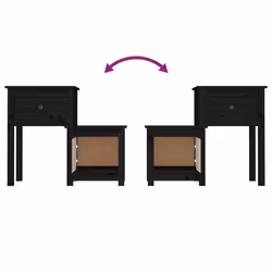 VidaXL 814548 nightstand/bedside table Black - Additional view 6