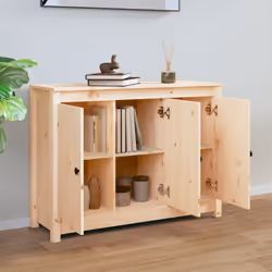 vidaXL Solid Wood Pine Sideboard Side Cabinet Home Organiser Multi Colours - Brown