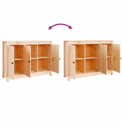 vidaXL Solid Wood Pine Sideboard Side Cabinet Home Organiser Multi Colours - Brown - Additional view 8